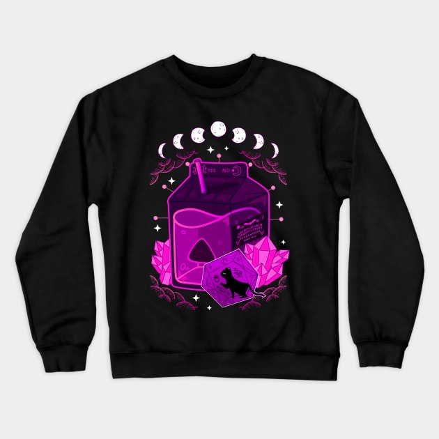 Halloween juice Witch Black Cat Witchcraft Mysticism Crewneck Sweatshirt by Ramadangonim